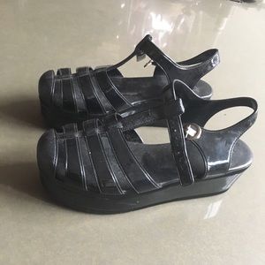 Platform jelly strappy Sandles  1.5-2.5 wedge